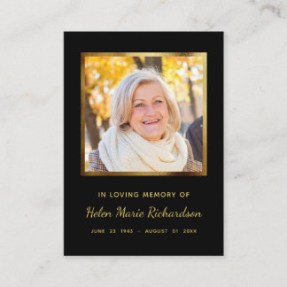Memorial Black Funeral In memoriam Wake Card