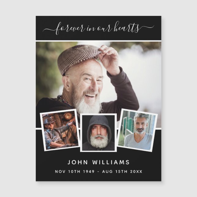 Memorial black photo collage love always magnet (Front)