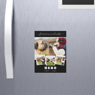 Memorial black photo collage love dog pet magnet