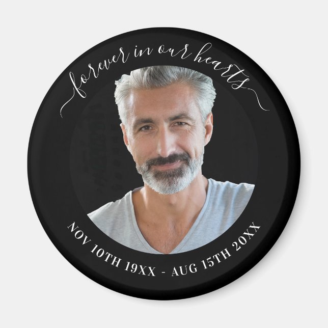 Memorial black photo love always magnet (Front)