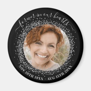 Memorial black silver photo love always magnet