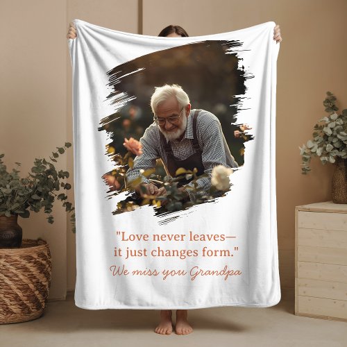 Memorial Blanket Loss of Loved One Photo Text 