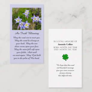Memorial Blessing Blue, Violet, Yellow, Prayer Business Card
