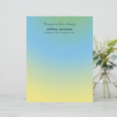 Memorial Book, Blue Yellow, Binder Filler Page (Standing Front)