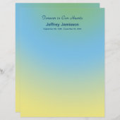 Memorial Book, Blue Yellow, Binder Filler Page (Front/Back)