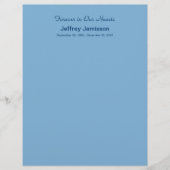Memorial Book Filler Pages, Light Blue (Front)