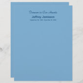Memorial Book Filler Pages, Light Blue (Front/Back)