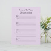 Memorial Book Filler Sign-In Page 4 Names per Page (Standing Front)