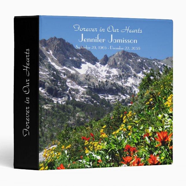 Memorial Book, Ruby Mountain Wildflowers 3 Ring Binder (Front/Spine)