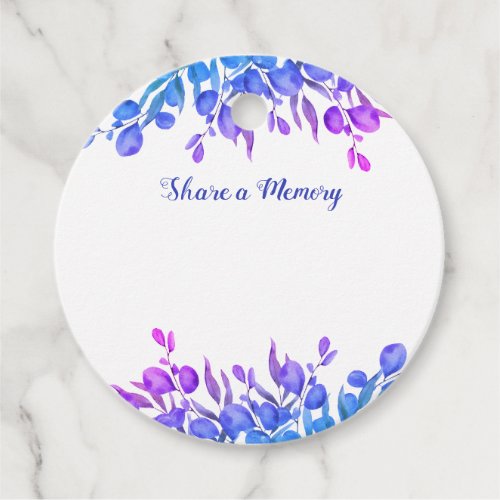 Memorial Botanical Foliage Share A Memory Funeral Favor Tags