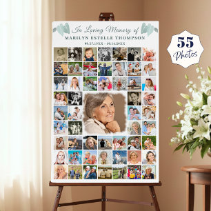 Memorial Botanical Heart Leaves 55 Photo Collage  Foam Board