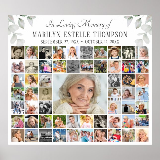Memorial Botanical IN LOVING MEMORY 59 Photos Poster (Front)