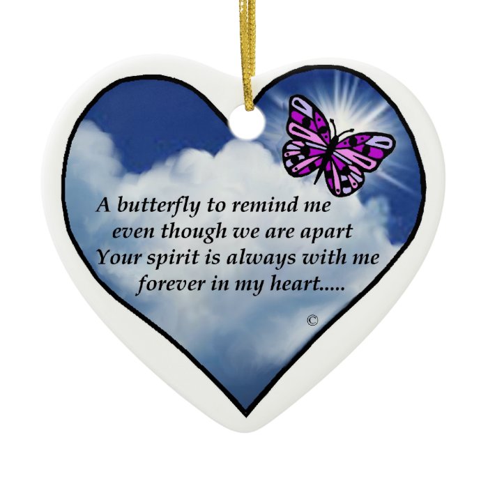 Memorial Butterfly Poem Christmas Ornament