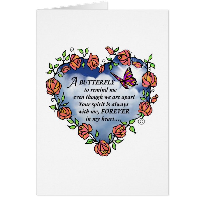 Memorial Butterfly Poem Greeting Cards