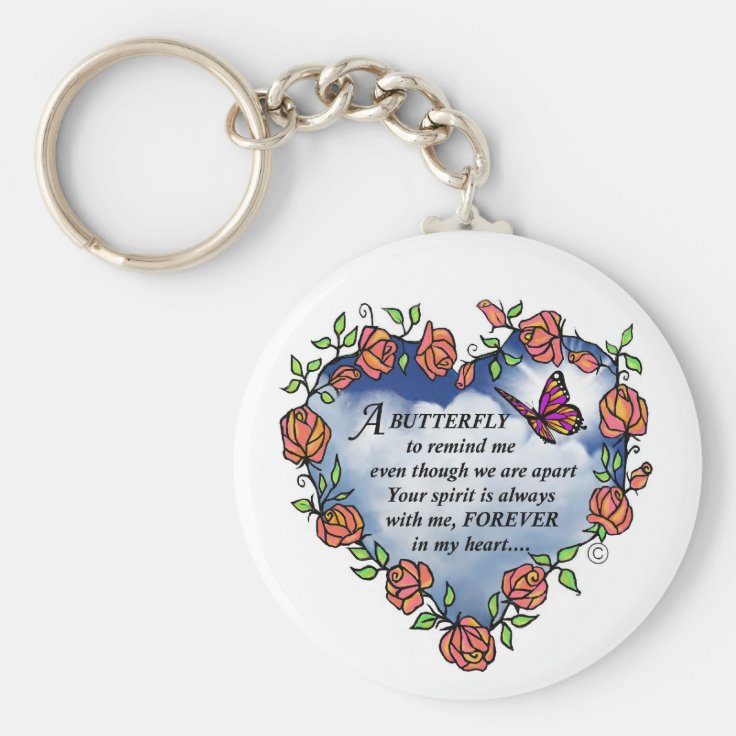 LAEYIAP Butterfly Keychain - Engraved Encouragement Poetry, Stainless Steel Gift