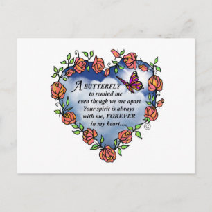 Memorial Butterfly Poem Postcard