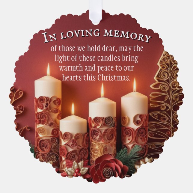 Memorial Candle Christmas Ornament Card (Front)