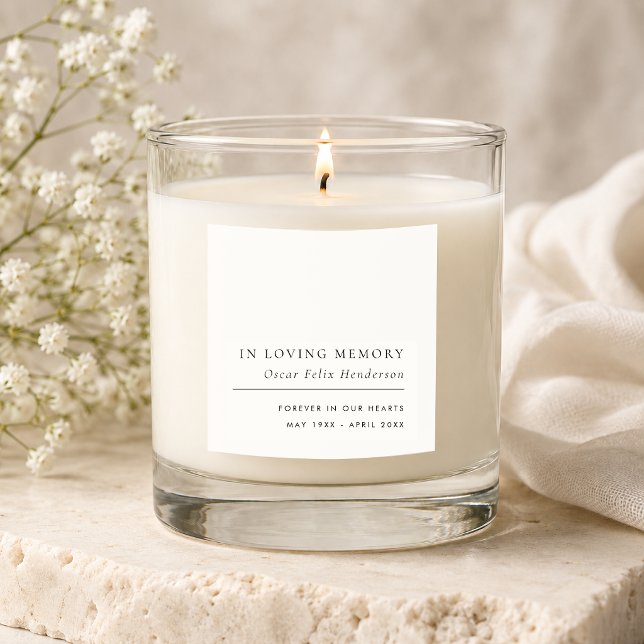 Memorial Candle | Custom Vanilla Sandalwood Gift (Custom in loving memory candle for sympathy gifts, funeral favors, and quiet reflection.)