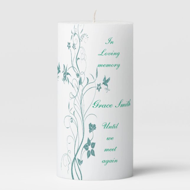 Memorial Candle Hummingbirds until we meet again (Front)