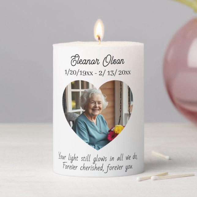 Memorial Candle Keepsake | Photo and Poem (In Situ)