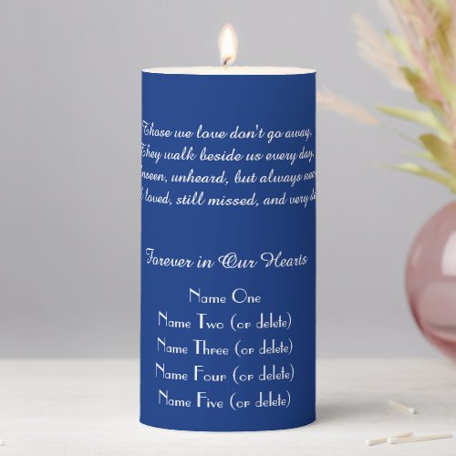 Memorial Candle Medium Blue Those We Love