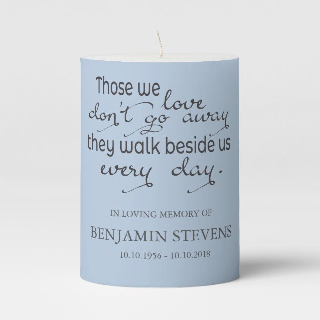 Memorial Candle | Pale Blue (Front)