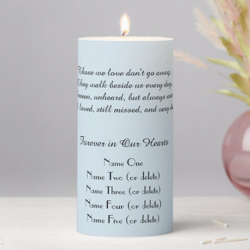 Memorial Candle Pale Blue Those We Love