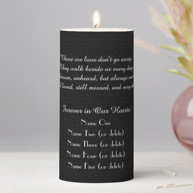 Memorial Candle Rustic Black Those We Love (In Situ)
