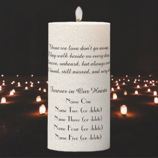 Memorial Candle Rustic Off White Those We Love