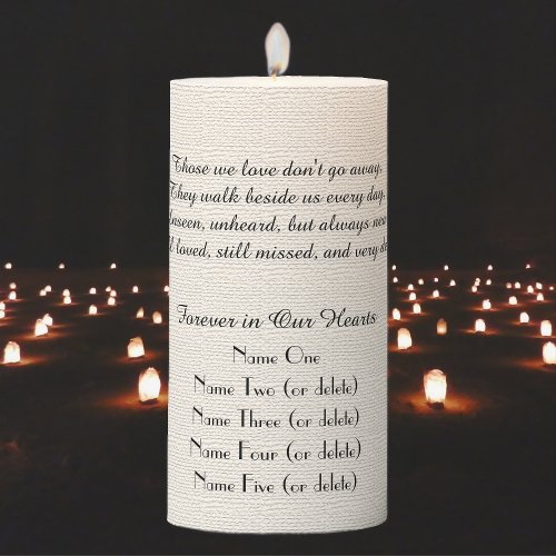 Memorial Candle Rustic Off White Those We Love