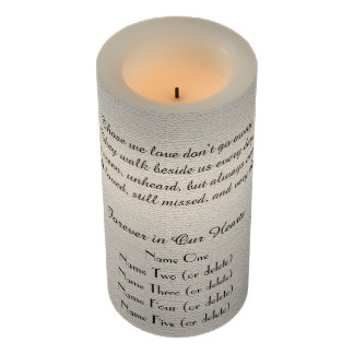 Memorial Candle Rustic Off White Those We Love LED