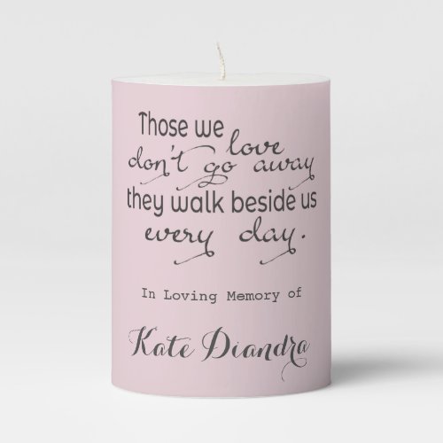 Memorial Candle  Those We Love _Pink