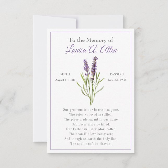 Memorial Card (Front)