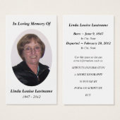 memorial card (Front & Back)
