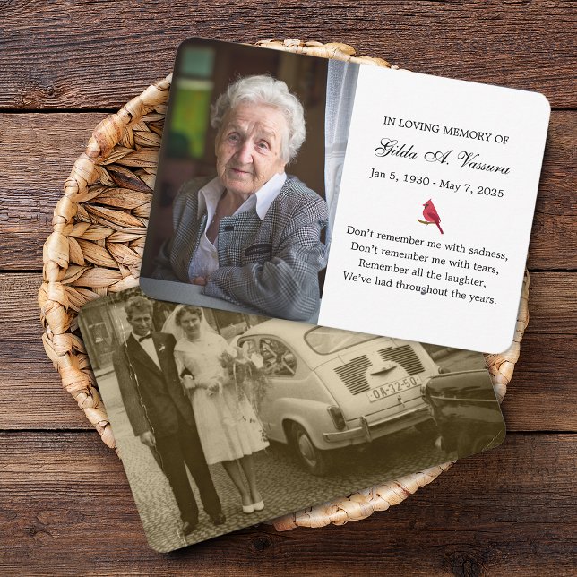 Memorial Card 2 Photo Cardinal (Memorial Card 2 Photo Cardinal)