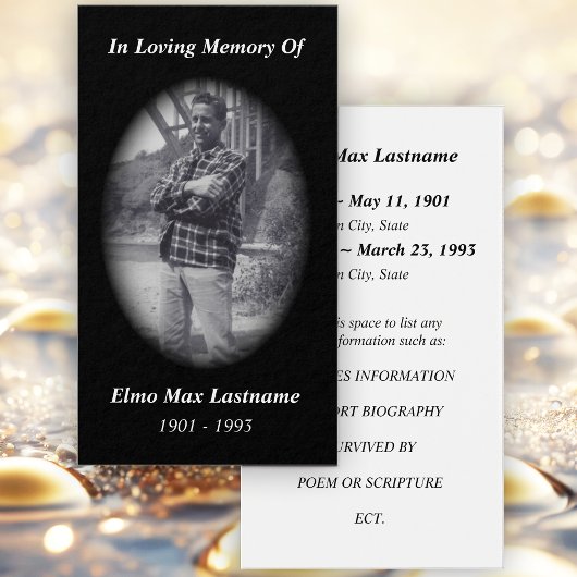 memorial card (black)