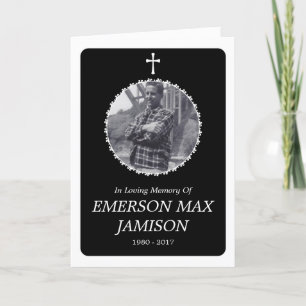 memorial card : elegant cross