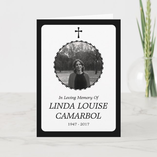 memorial card . elegant cross (Front)