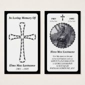memorial card . elegant cross (Front & Back)