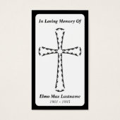 memorial card . elegant cross (Front)