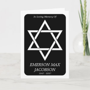 memorial card : elegant star of david
