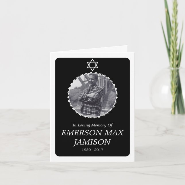 memorial card : elegant star of david (Front)