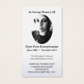 memorial card enchanted path (Back)