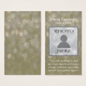 Memorial Card | Golden Glitter (Front & Back)