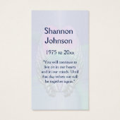 Memorial Card | Heart and Angel Wings (Back)