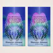Memorial Card | Heart and Angel Wings (Front & Back)