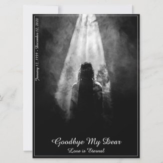 Memorial Card Into the light - goodbye my dear