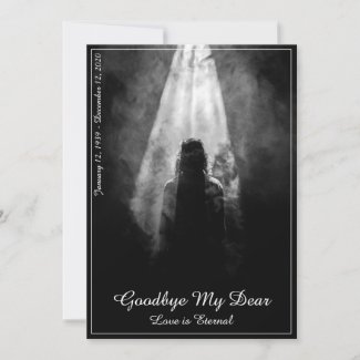 Memorial Card Into the light - goodbye my dear