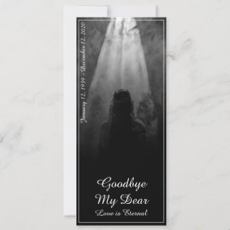 Memorial Card Into the light - goodbye my dear