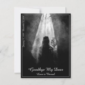 Memorial Card Into the light - goodbye my dear